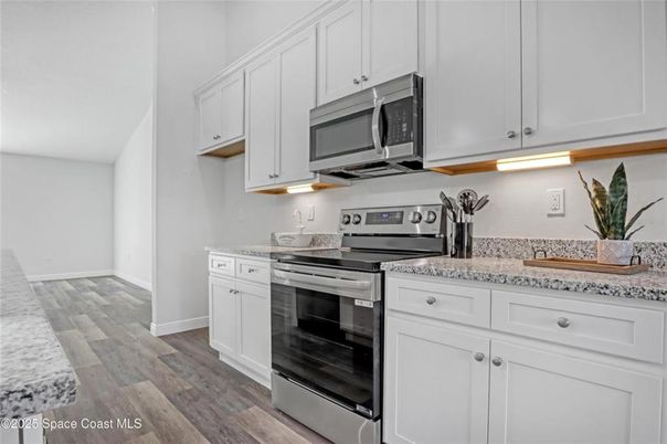 Interior, Kitchen, Stainless Steel Appliances, Wood Texture Flooring