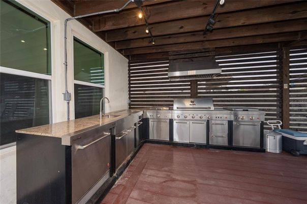 Interior, Kitchen, Stainless Steel Appliances, Wood Texture Flooring
