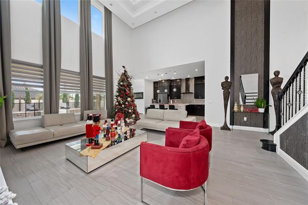 Interior, Kitchen, Living room, Pendant Lights, Recessed Lighting, Wood Texture Flooring