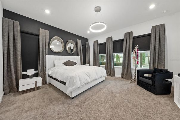 Bedroom, Interior, Pendant Lights, Recessed Lighting