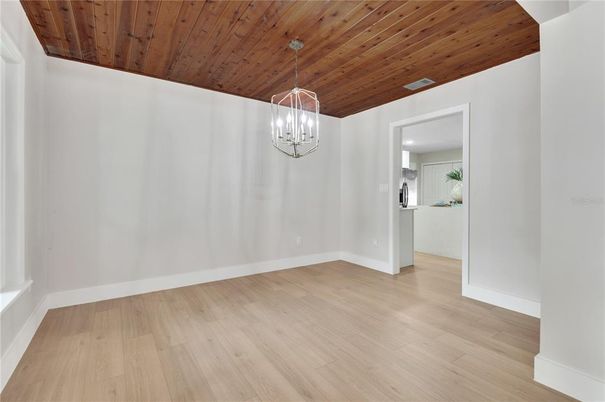 Empty room, Interior, Pendant Lights, Wooden Ceilings, Wood Texture Flooring