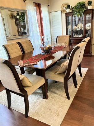 Dining room, Interior, Wood Texture Flooring