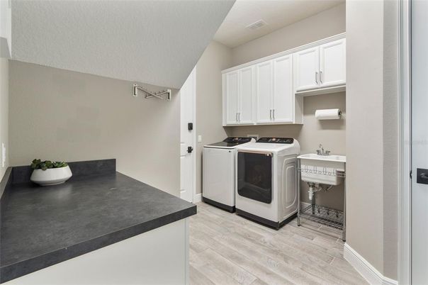 Interior, Washer, Wood Texture Flooring