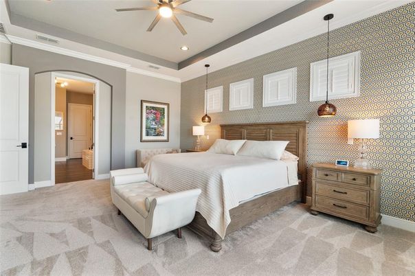 Bedroom, Interior, Pendant Lights, Recessed Lighting