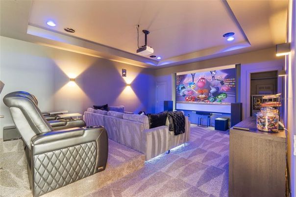 Home Theatre Room, Interior, Projection Screen, Recessed Lighting, Theatre Room