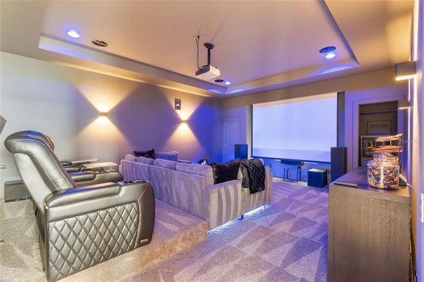 Home Theatre Room, Interior, Projection Screen, Recessed Lighting, Theatre Room