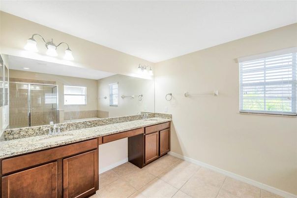 Bathroom, Dual Sink Vanities, Glass Shower, Interior