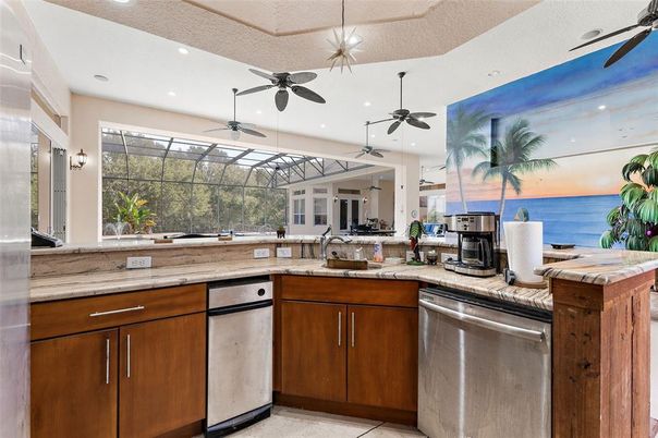 Interior, Kitchen, Recessed Lighting, Stainless Steel Appliances, Water