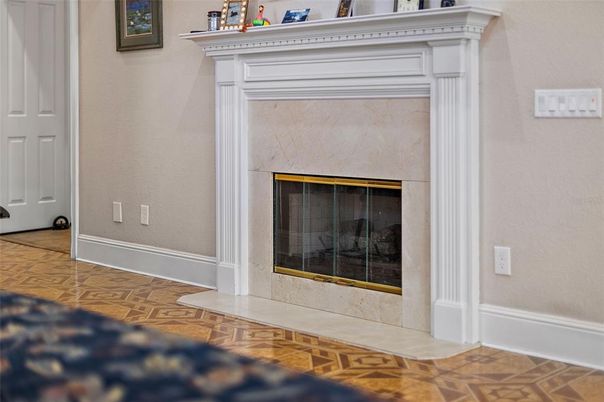 Fireplace, Interior, Wood Texture Flooring