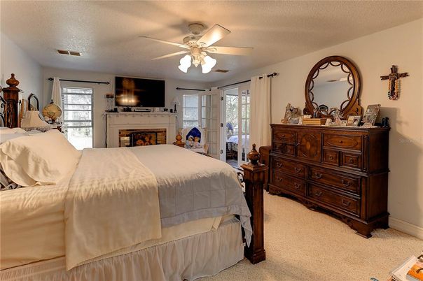 Bedroom, Fireplace, Interior