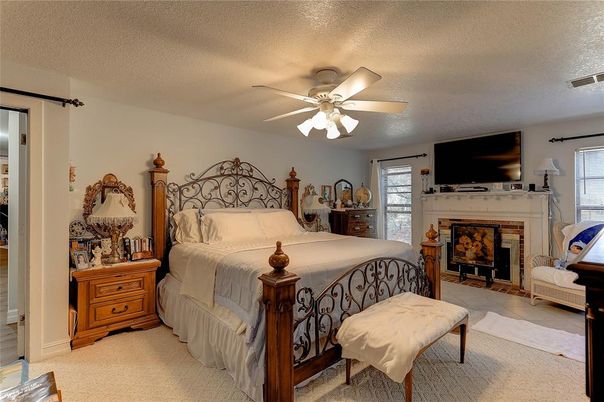 Bedroom, Fireplace, Interior