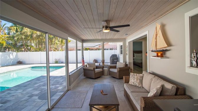 Interior, Living room, Pool, Sun Room, Wooden Ceilings