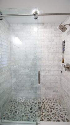Bathroom, Glass Shower, Interior, Stone Walls