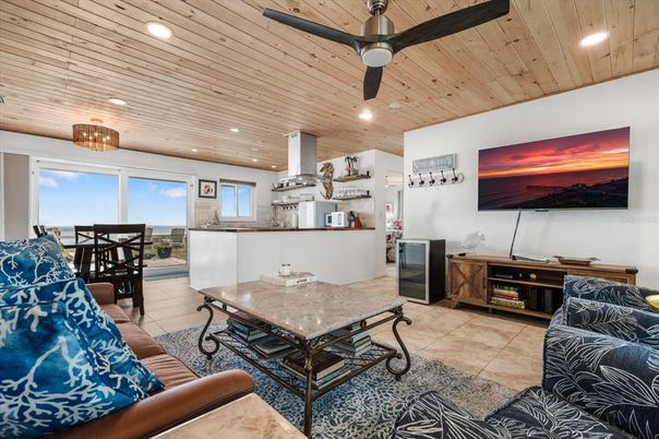 Dining room, Interior, Kitchen, Recessed Lighting, Wooden Ceilings