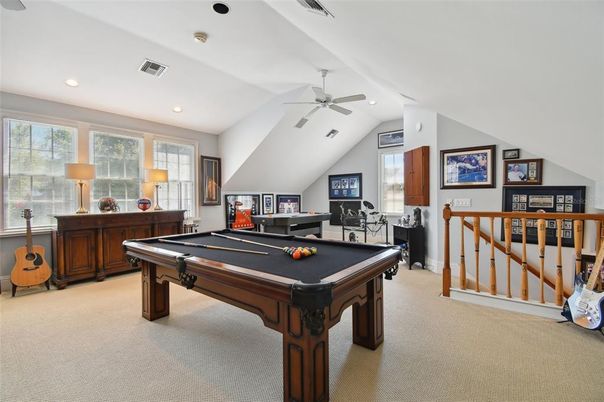 Billiard Table, Game Room, Interior, Recessed Lighting