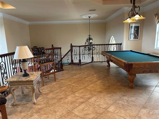 Billiard Table, Game Room, Interior, Pendant Lights