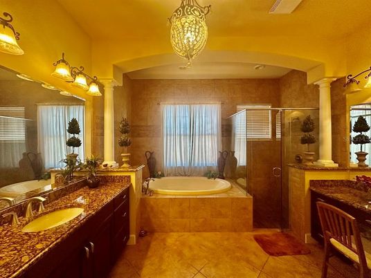 Bathroom, Dual Sink Vanities, Glass Shower, Interior