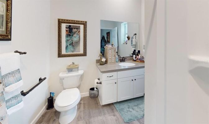 Bathroom, Interior, Wood Texture Flooring