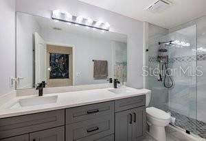 Bathroom, Dual Sink Vanities, Glass Shower, Interior