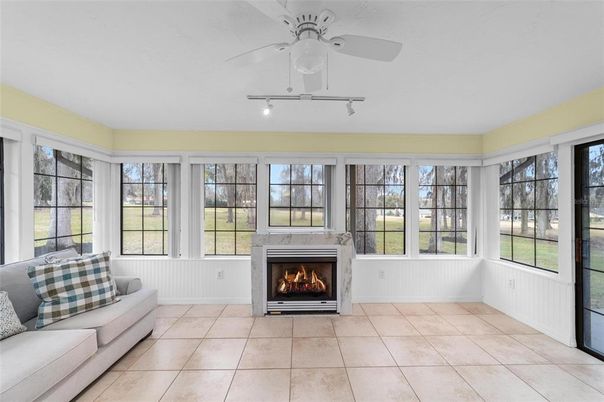 Fireplace, Interior, Sun Room