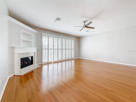 Empty room, Fireplace, Interior, Wood Texture Flooring