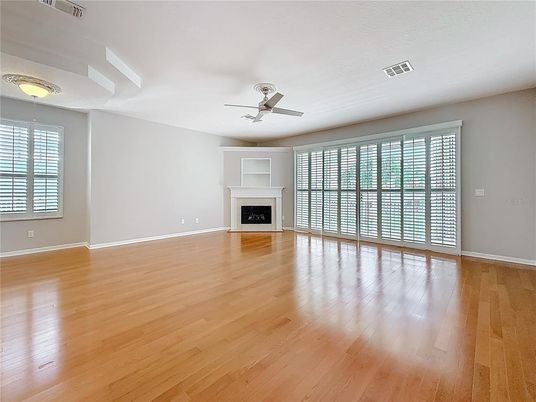 Empty room, Fireplace, Interior, Wood Texture Flooring
