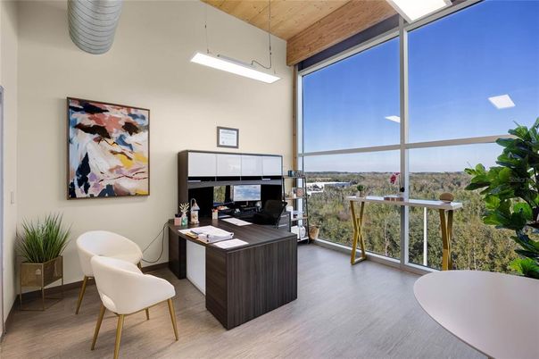 Home Office, Interior, Wooden Ceilings, Wood Texture Flooring