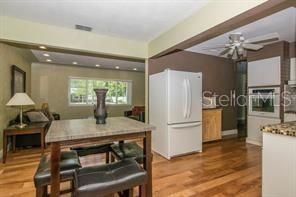 Home Office, Interior, Kitchen, Recessed Lighting, Wood Texture Flooring