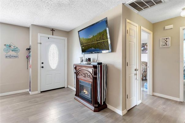 Fireplace, Interior, Wood Texture Flooring