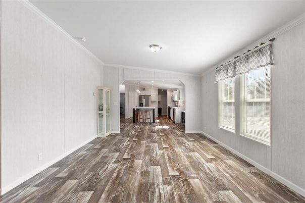 Interior, Kitchen, Pendant Lights, Wood Texture Flooring