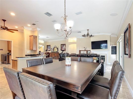 Chandelier, Dining room, Interior, Living room, Recessed Lighting