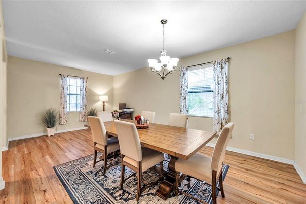 Chandelier, Dining room, Interior, Wood Texture Flooring
