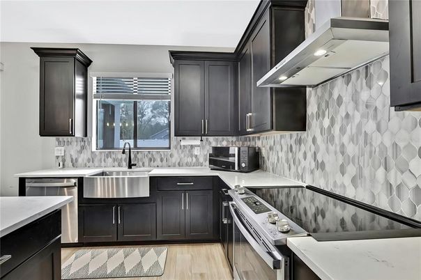 Interior, Kitchen, Stainless Steel Appliances, Wood Texture Flooring