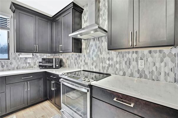 Interior, Kitchen, Stainless Steel Appliances, Wood Texture Flooring