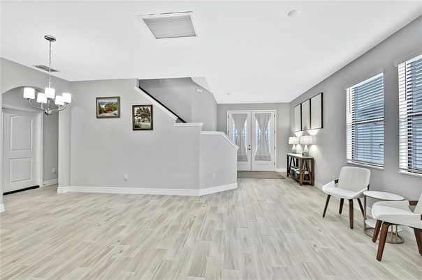 Chandelier, Interior, Wood Texture Flooring