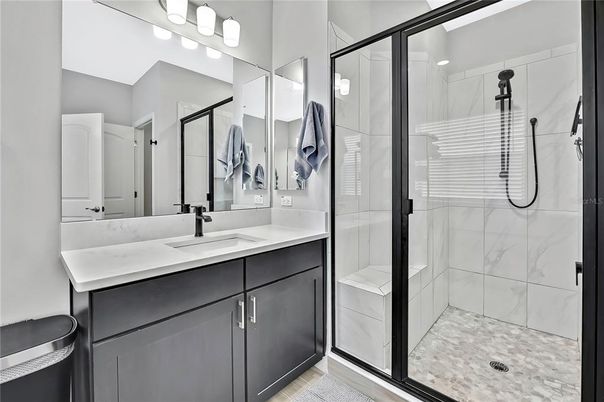 Bathroom, Glass Shower, Interior, Marble Walls