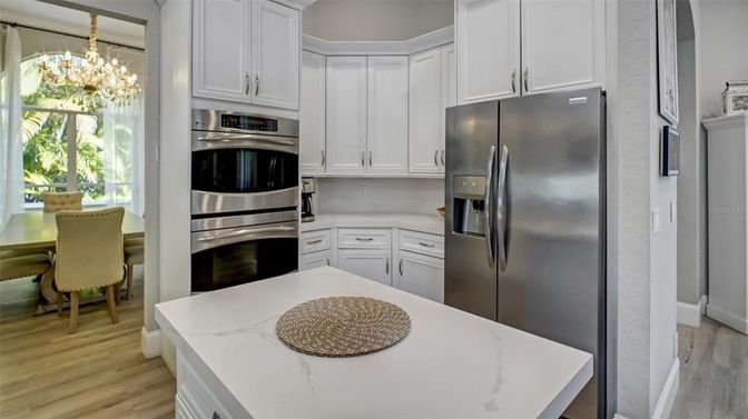 Interior, Kitchen, Stainless Steel Appliances, Wood Texture Flooring