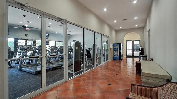 Fitness Equipment, Gym, Interior, Recessed Lighting