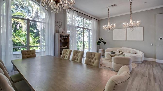 Chandelier, Dining room, Interior, Living room, Wood Texture Flooring