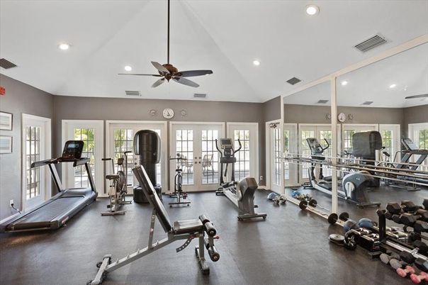 Fitness Equipment, Gym, Interior, Recessed Lighting