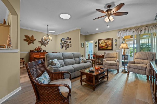 Chandelier, Dining room, Interior, Living room, Recessed Lighting, Wood Texture Flooring