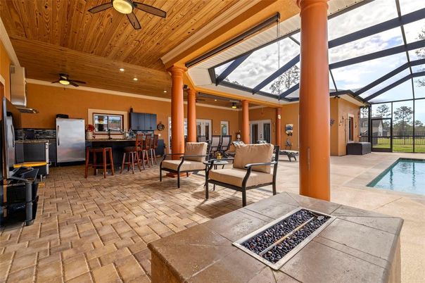 Dining room, Glass Ceilings, Interior, Pool, Recessed Lighting, Sun Room, Wooden Ceilings