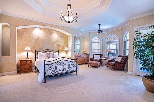 Bedroom, Chandelier, Interior, Recessed Lighting