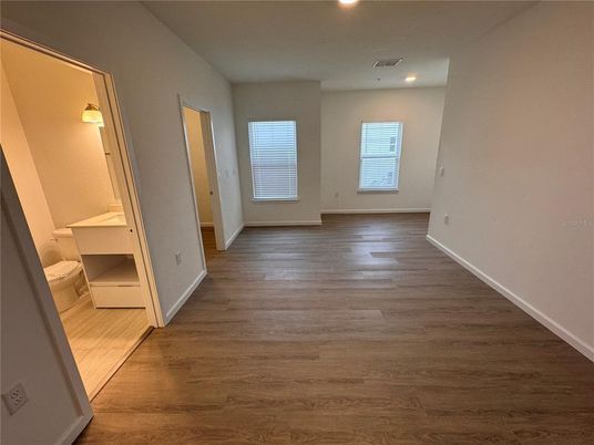 Bathroom, Interior, Recessed Lighting, Wood Texture Flooring