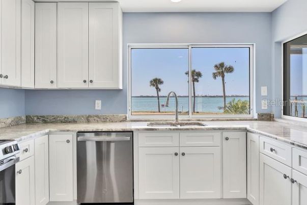 Interior, Kitchen, Recessed Lighting, Stainless Steel Appliances, Water