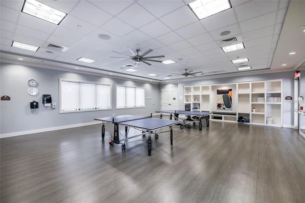 Game Room, Interior, Recessed Lighting, Wood Texture Flooring