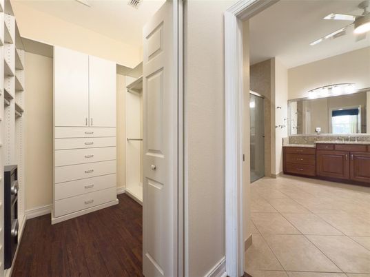 Bathroom, Interior, Walk-in Closets, Wood Texture Flooring