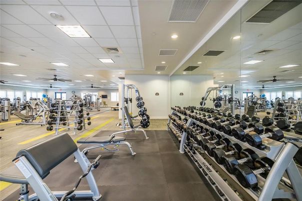 Fitness Equipment, Gym, Interior, Recessed Lighting