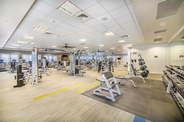 Fitness Equipment, Gym, Interior, Recessed Lighting