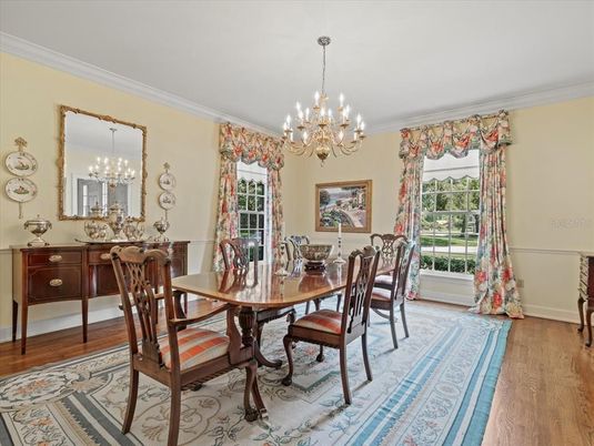 Chandelier, Dining room, Interior, Wood Texture Flooring